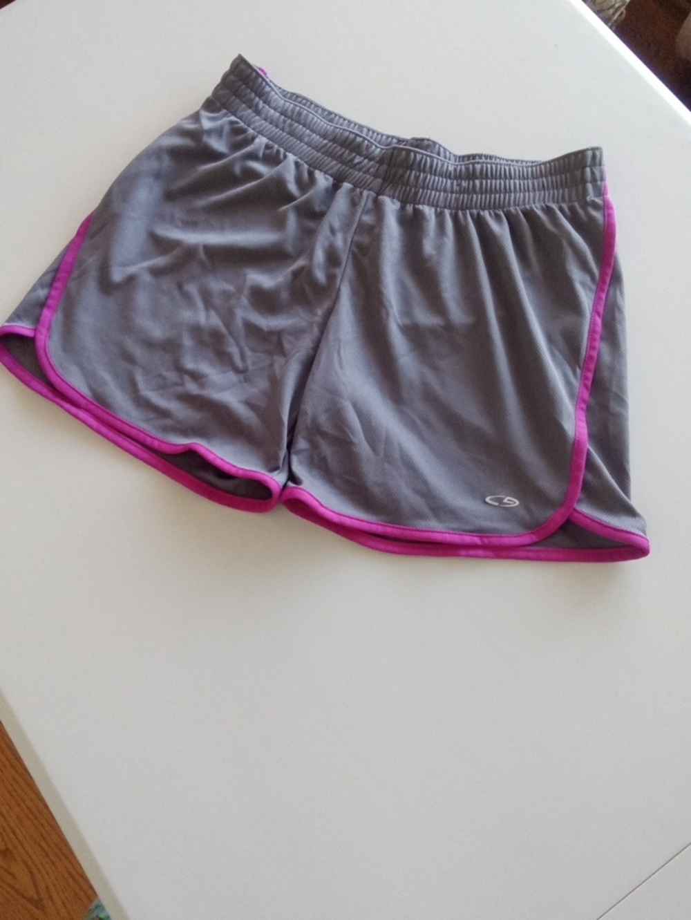 Champion Gray Athletic Shorts with Pink Piping